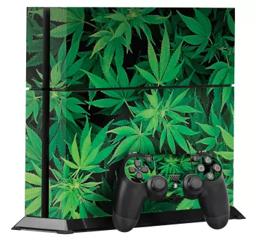 Skin adesiva per PS4 con foglie di marijuana - TenStickers