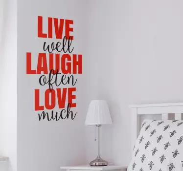 Adesivo murale frase Vivi Ridi Ama - TenStickers
