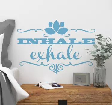 Adesivo murale frase Yoga inhale exhale - TenStickers
