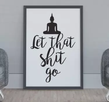 Adesivo murale frase yoga let that shit go - TenStickers