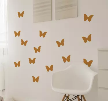 Farfalle adesive murali stilizzate decorazioni da parete