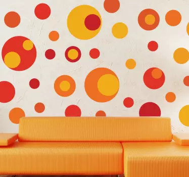 Set di 45 stickers palline colori caldi - TenStickers