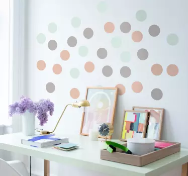 Set di stickers cerchi colori pastello adesivo murali - TenStickers