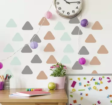 Adesivo geometrico motivo triangolare pastello - TenStickers