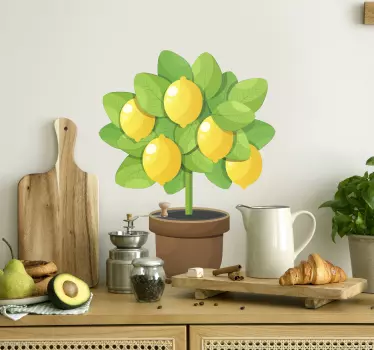 Adesivo frutta Carino albero di limone - TenStickers