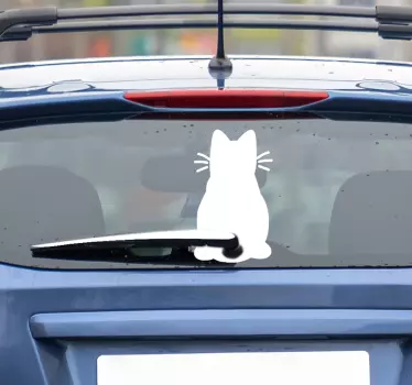 Adesivo gatto tergicristallo - TenStickers