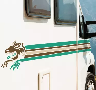 Adesivo per camper strisce tigre stilizzata - TenStickers