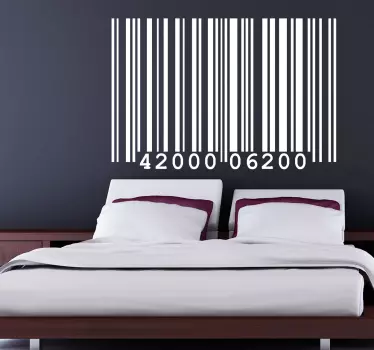 Adesivo muro codice a barre numeri - TenStickers
