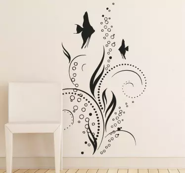 Adesivo murale soggiorno decorazione pesci - TenStickers