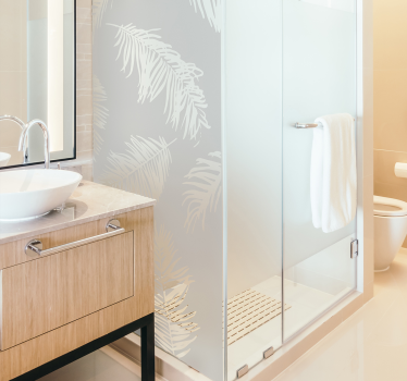 Adesivo box doccia foglie tropicali - TenStickers