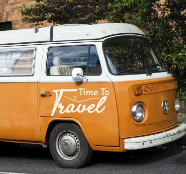 Adesivo per camper con scritta "time to travel" - TenStickers