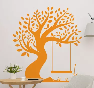Sticker albero Albero della vita con altalena - TenStickers
