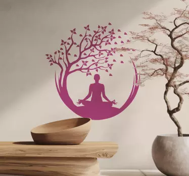Sticker albero Albero di yoga - TenStickers