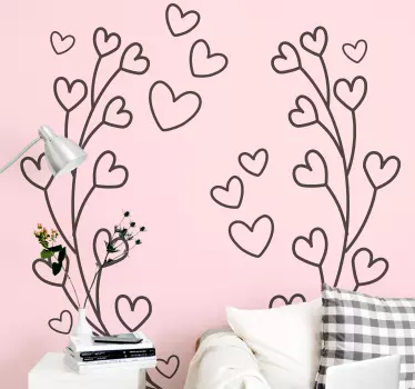 Sticker albero Amore albero del cuore - TenStickers
