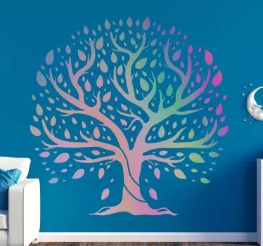 Adesivo murale albero con albero della vita - TenStickers