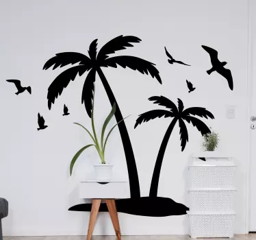 Sticker albero Palme monocolore con alberi - TenStickers