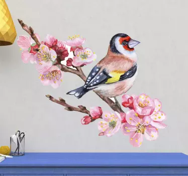 Sticker albero Rami di primavera con gli uccelli - TenStickers