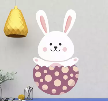 Sticker animale domestico coniglio nell'uovo - TenStickers