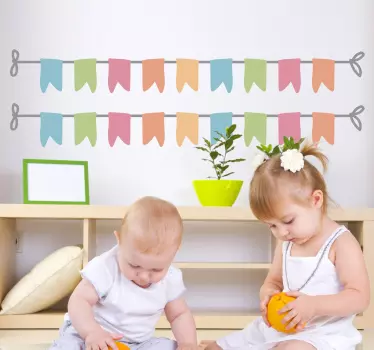 Sticker bambini bandierine colorate - TenStickers