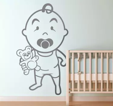 Sticker bambino con il ciuccio - TenStickers