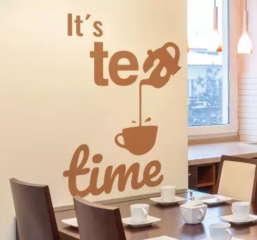 Adesivo murale con "è tempo del tè" - TenStickers