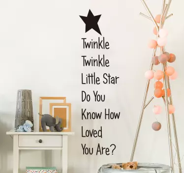 Adesivo murale camera da letto canzone stella brillante - TenStickers