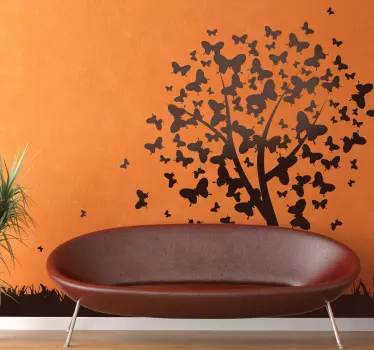 Sticker decorativo albero di farfalle - TenStickers