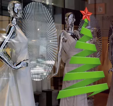 Vetrofania Natale albero di Natale - TenStickers