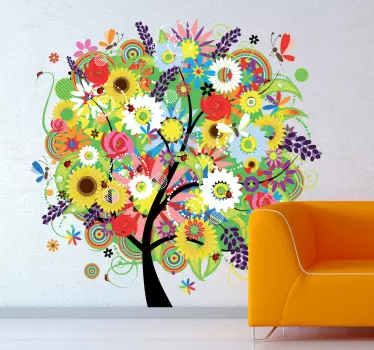 Sticker decorativo albero in estate - TenStickers