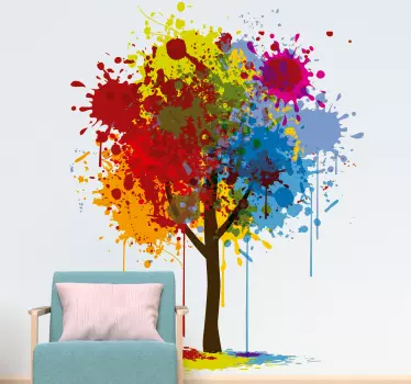 Adesivo murale soggiorno albero splash - TenStickers