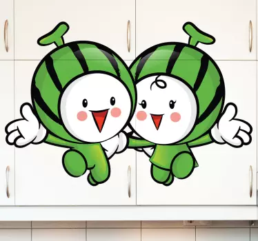 Sticker decorativo angurie amiche - TenStickers