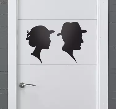 Adesivo per porta bagno uomo donna - TenStickers