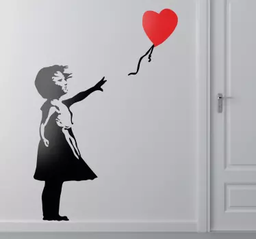 Adesivo murali Banksy bimba con cuore - TenStickers
