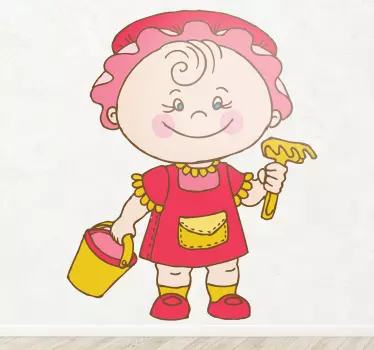 Sticker decorativo bimba con secchiello - TenStickers