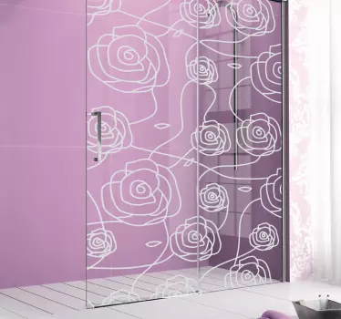 Sticker decorativo box doccia rose - TenStickers