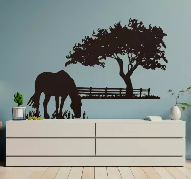 Sticker decorativo cavallo al pascolo - TenStickers