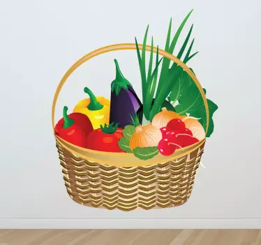 Sticker decorativo cesto di verdure - TenStickers