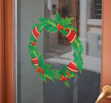 Vetrofania Natale ghirlande - TenStickers