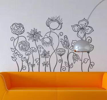 Sticker decorativo cortina di fiori - TenStickers