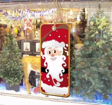 Vetrofania Natale etichetta Babbo - TenStickers
