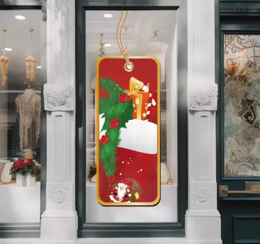 Vetrofania Natale etichetta regalo - TenStickers