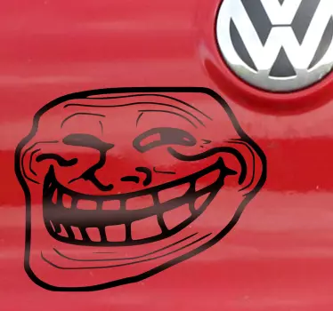 Sticker decorativo faccia da troll - TenStickers