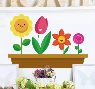 Sticker decorativo famiglia fiorita - TenStickers