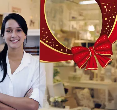Vetrofania Natale fiocco natalizio - TenStickers