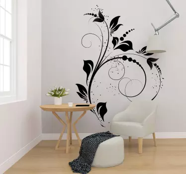 Adesivo murale soggiorno fiori 65 - TenStickers