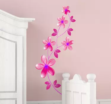 Sticker decorativo fiori rosa - TenStickers