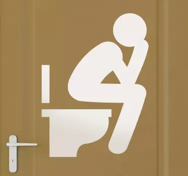 Sticker decorativo icona pensatore wc - TenStickers