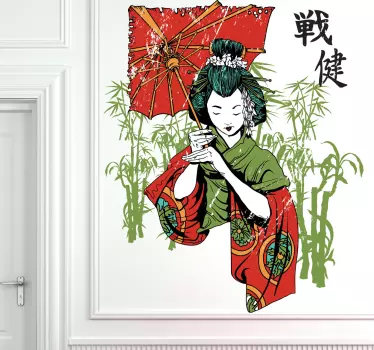 Sticker decorativo illustrazione orientale - TenStickers