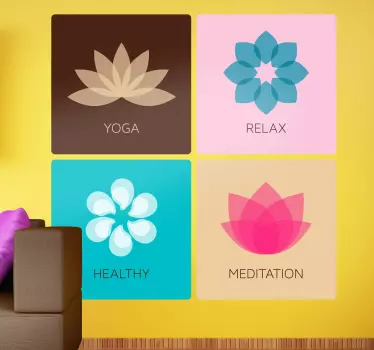 Sticker decorativo illustrazioni meditazione - TenStickers
