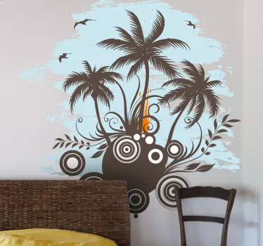 Sticker decorativo isolotto tropicale - TenStickers